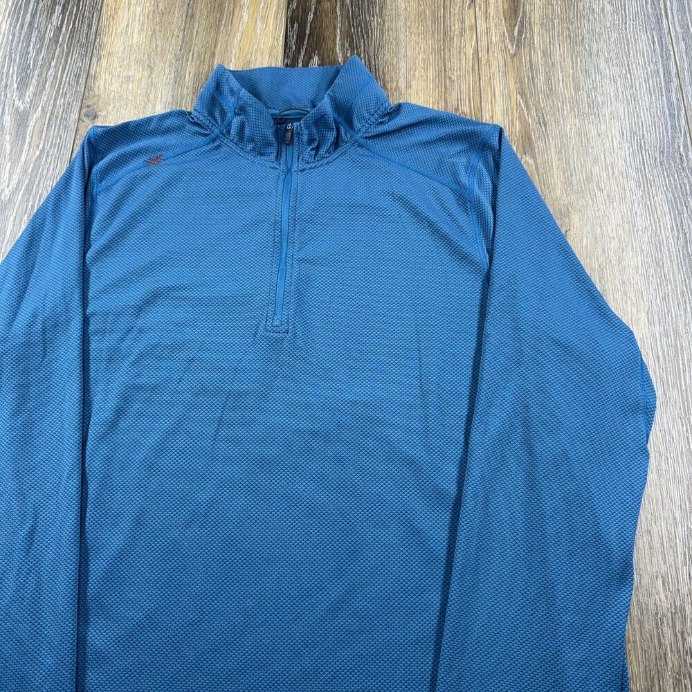 Rhone 1/4 Zip Pullover Mens XXL Blue Textured Performance Running Sweatshirt 2XL